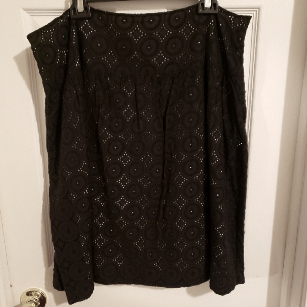 Black eyelet lace midi skirt, apostrophe size 16